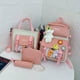 thumbnail image 3 of 4pcs/set Simple Casual School Bag With Badges, Casual Canvas Backpack Tote Bag, 3 of 3