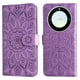thumbnail image 1 of Funda tipo cartera FOXDOCK para Honor X9A , diseño girasol en relieve, cuero PU, cierre magnético, soporte y tarjetero, 1 of 5