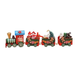 Bothyi - Tren De Navidad De Madera, Decoración De Mesa De Juguete, Adorno De Tren De Navidad Para Fiesta En Casa Al Aire Libre C