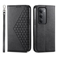 Funda Flip Foxdock Para Xiaomi Redmi 15 5G , Estilo Billetera Con Diseño Rombo, Correa De Mano Y Soporte, Uso Diario