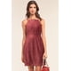 thumbnail image 4 of Vestido Mini Ajustado De Pana Rojo Arándano Sin Mangas Y Con Escote Cuadrado, 4 of 5