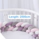 thumbnail image 4 of Almohada de cama trenzada de cuatro hebras con nudo largo tejido, bola kont, tira anticolisión para niños, 4 of 5