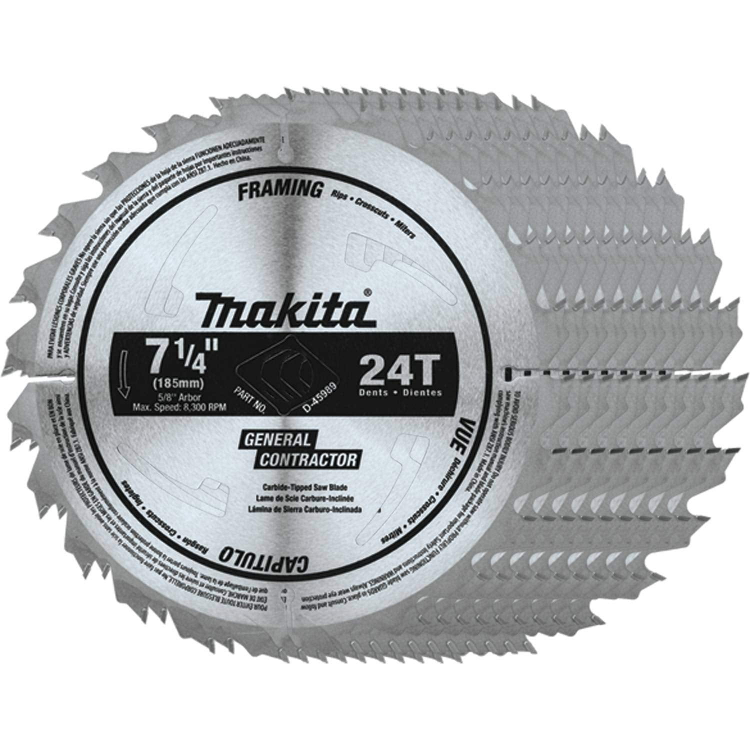 Hoja De Sierra Circular Makita D-45989-10 7-1/4 24t 10/pack