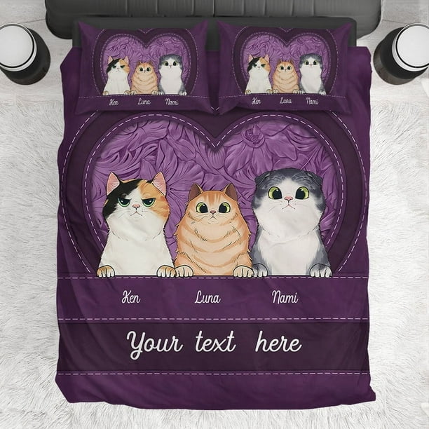 Cats In My Heart Juego De Cama Personalizado Para Gatos