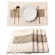 thumbnail image 1 of Juego de 4 manteles individuales bohemios, decoración de mesa tejida y manteles individuales de estilo rústico, bolsas de algodón natural, mesa de comedor y cocina, 1 of 7