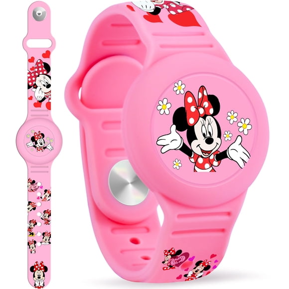 Pulsera SlyCroko Impermeable de Silicona para AirTag Niños Rosa