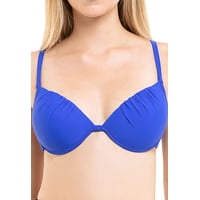 Samia - Bikini Estilo Sostén Drapeado Azul L