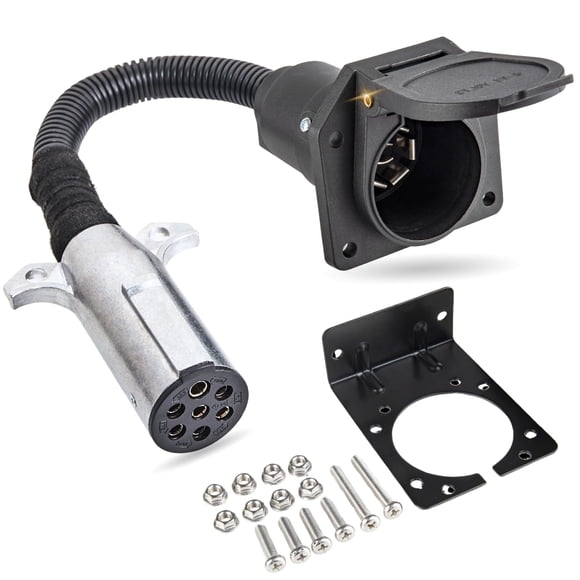 Adaptador de Enganche MECMO de 7 Pines Redondo a 7 Vías Plano para Remolque RV
