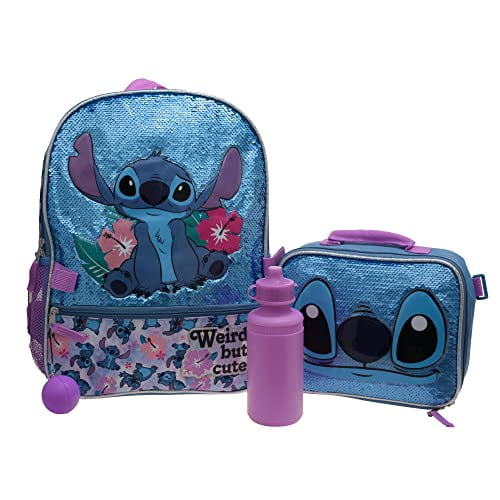 Set De Mochilas Disney Lilo & Stitch Girl Con Kit De Almuerzo Y Agua