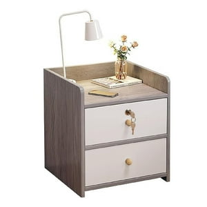 Mundo Online - Velador Grey 2 Cajon Con 1 Llave 41X34X26 Cm
