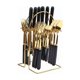 thumbnail image 1 of XmhyTop Juego de Cubiertos de Oro Negro 24 Piezas Flatware Set de Acero Inoxidable, Ideal para Familias y Eventos, 1 of 5