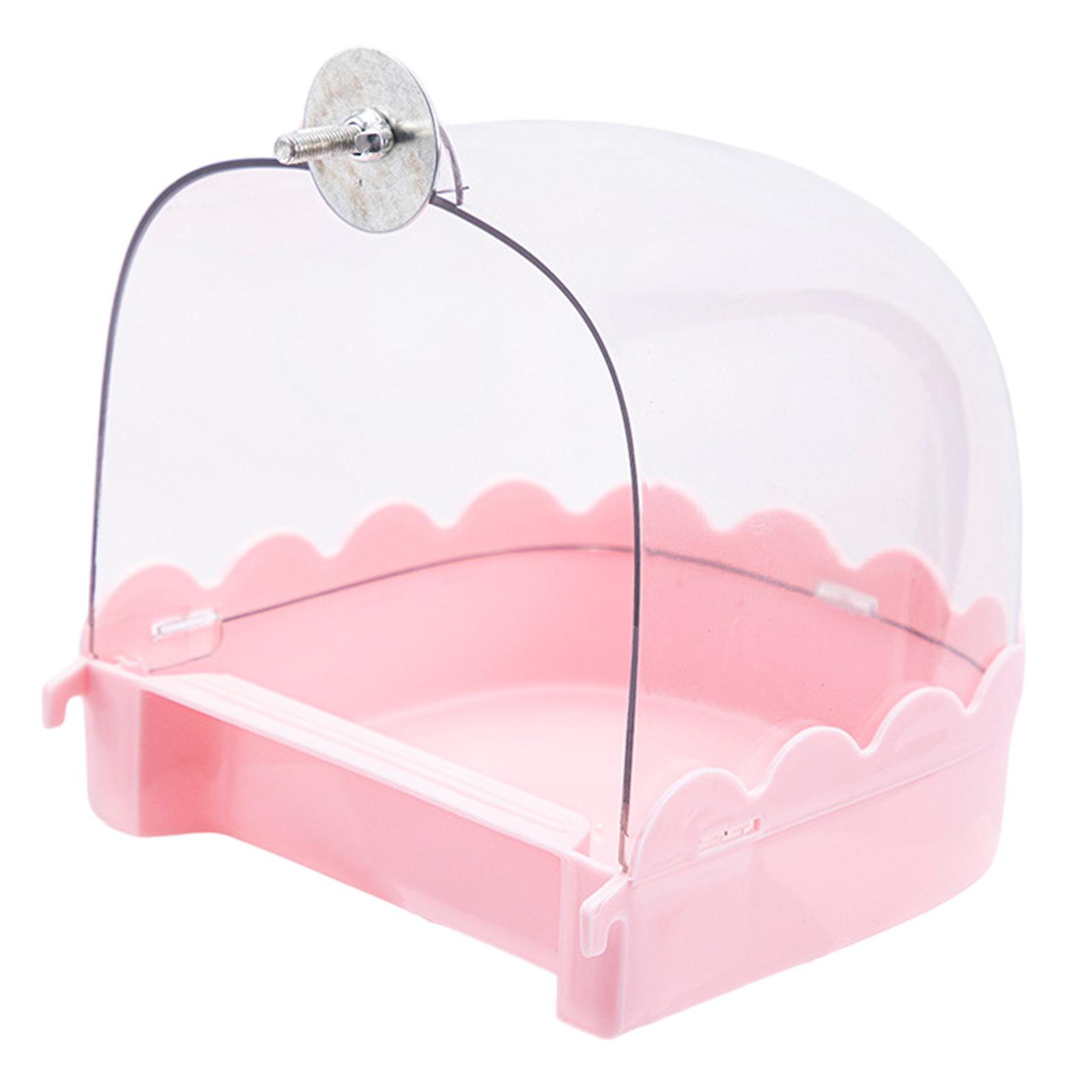 Magideal - Baño Para Pájaros, Bañera Para Pájaros, Cuenco De Agua, Ducha Para Pájaros, Fácil De Instalar, Bañera Para Loros, Periquitos, Cacatúas, Pájaros Pequeñ Rosa