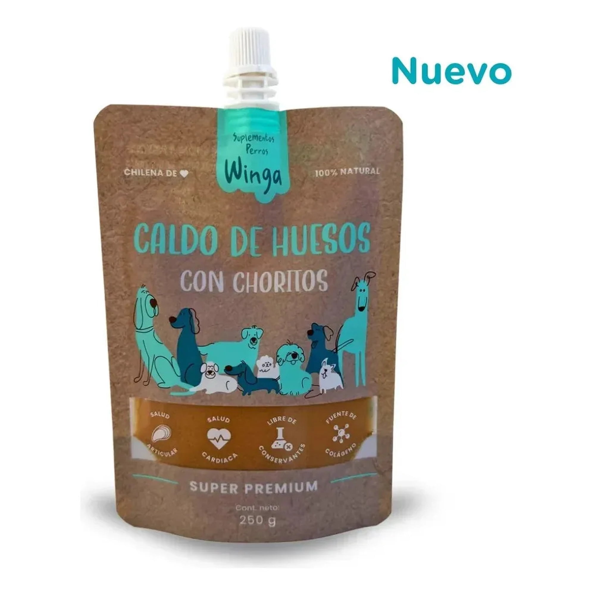 Snack Winga Caldo de Huesos con Choritos Perros 250gr