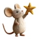 thumbnail image 2 of Figura En Miniatura De Ratón De Fieltro Hecho A Mano Con Estrella Para Regalo De Cumplea?os O Fiesta Navide?a, Estilo A, 2 of 5