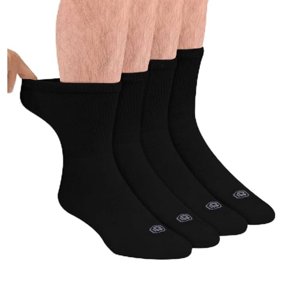 Calcetines para diabéticos Doctor's Choice para hombre negros, 4 pares, talla XL
