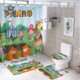 thumbnail image 1 of El show de Pícaro-theme 4-Piece Shower Curtain Set with Rugs, Waterproof Bathroom Decor Set Includes Bath Mat, U-Shaped Rug, Toilet Lid Cover and Curtain with Hooks, 1 of 6