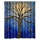 thumbnail image 1 of Cortina de ducha con diseño de árbol, juego de cortinas de baño con ganchos, tamaño 60 x 72 pulgadas, 1 of 3