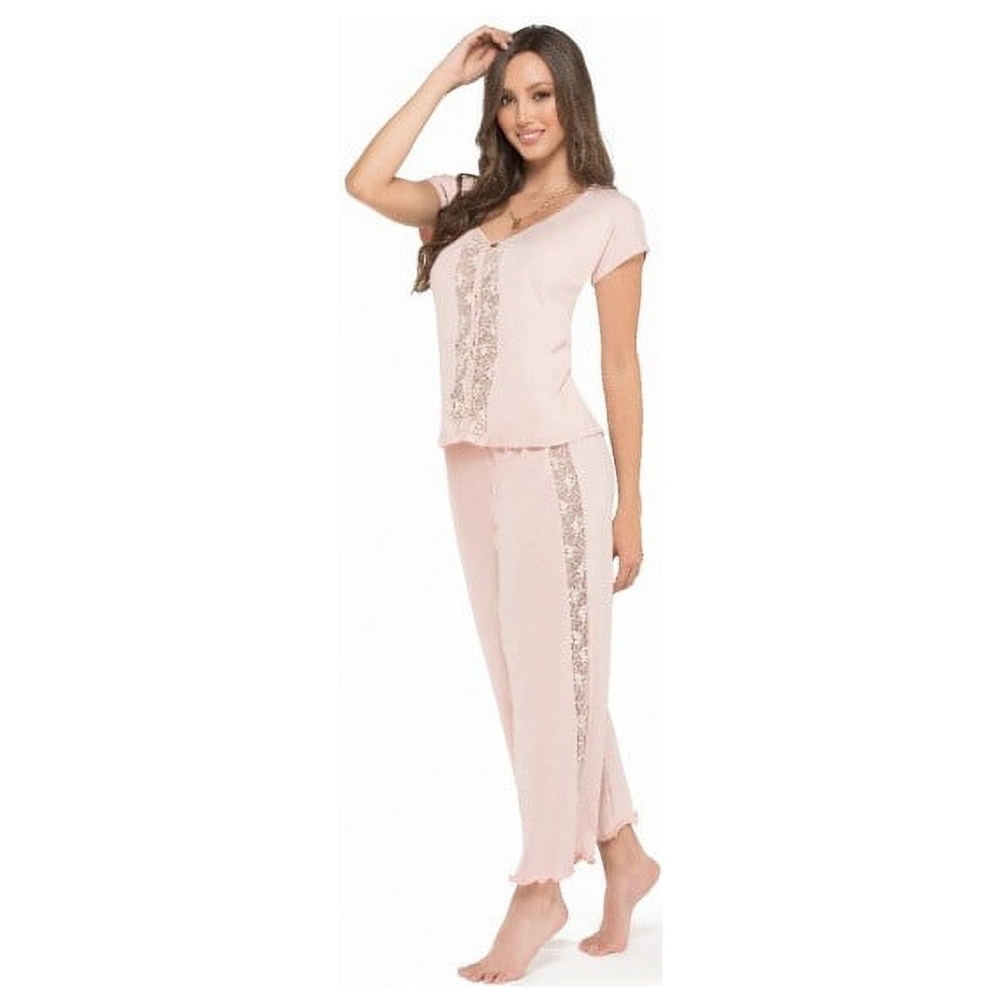 Pijama Pantalon Largo Color Palo Rosa Pv007 | Lider