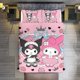 thumbnail image 3 of Kuromi & My Melody Duvet Cover Set 3 Piece Bedding Set Double Sided Printing Decorative Comforter Cover Set, 3 of 5