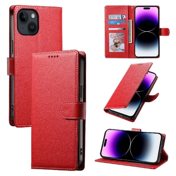 Funda Para Iphone 13– Cuero Premium, 3 Ranuras Para Tarjetas, Protección Contra Impactos