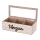 thumbnail image 1 of Caja De Té Mediana De Madera 3 Espacios Con Diseño Hogar Beige, 1 of 3