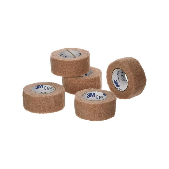 Venda autoadherente Coban 2,5 cm x 4,5 m color beige, paquete de 5