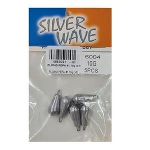Silver Wave - Plomo De Pesca Pepa 10Grs Con Ojetillo -