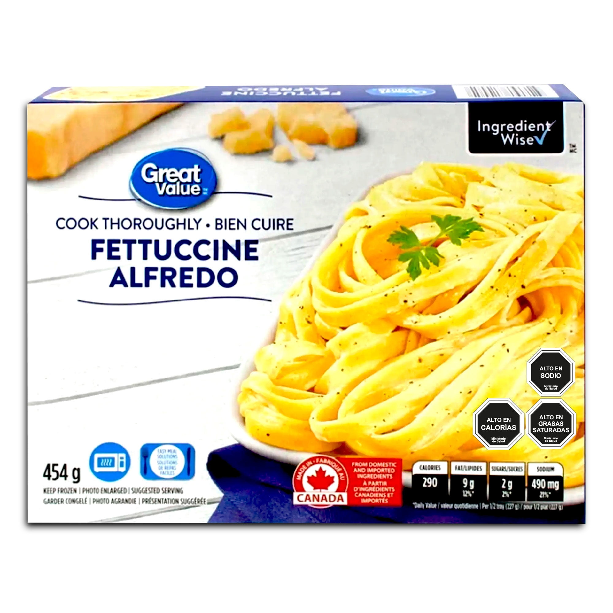 Plato Preparado, Fetuccine Alfredo 454 g Great Value