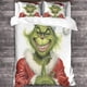 thumbnail image 3 of Juego de funda nórdica con diseño de monstruo de pelo verde, funda de edredón navideña 3D, juego de cama de microfibra suave con funda de almohada, para adolescentes., 3 of 3