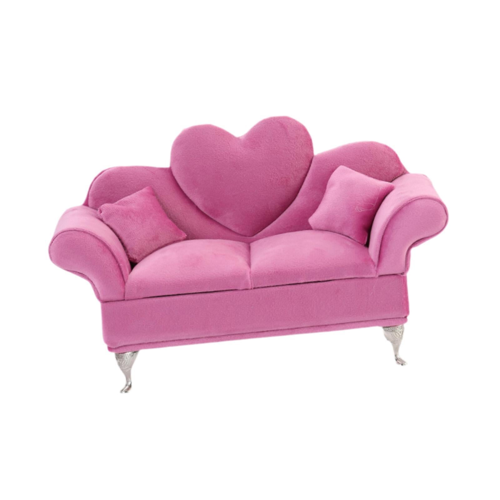 Magideal - Sofá Para Casa De Muñecas, Decoración Elegante De Escena De Vida, Muebles En Miniatura, Joyero Para Niñas Y Mujeres, Figuras De Acción De Casa De Muñe Rosa Rosa