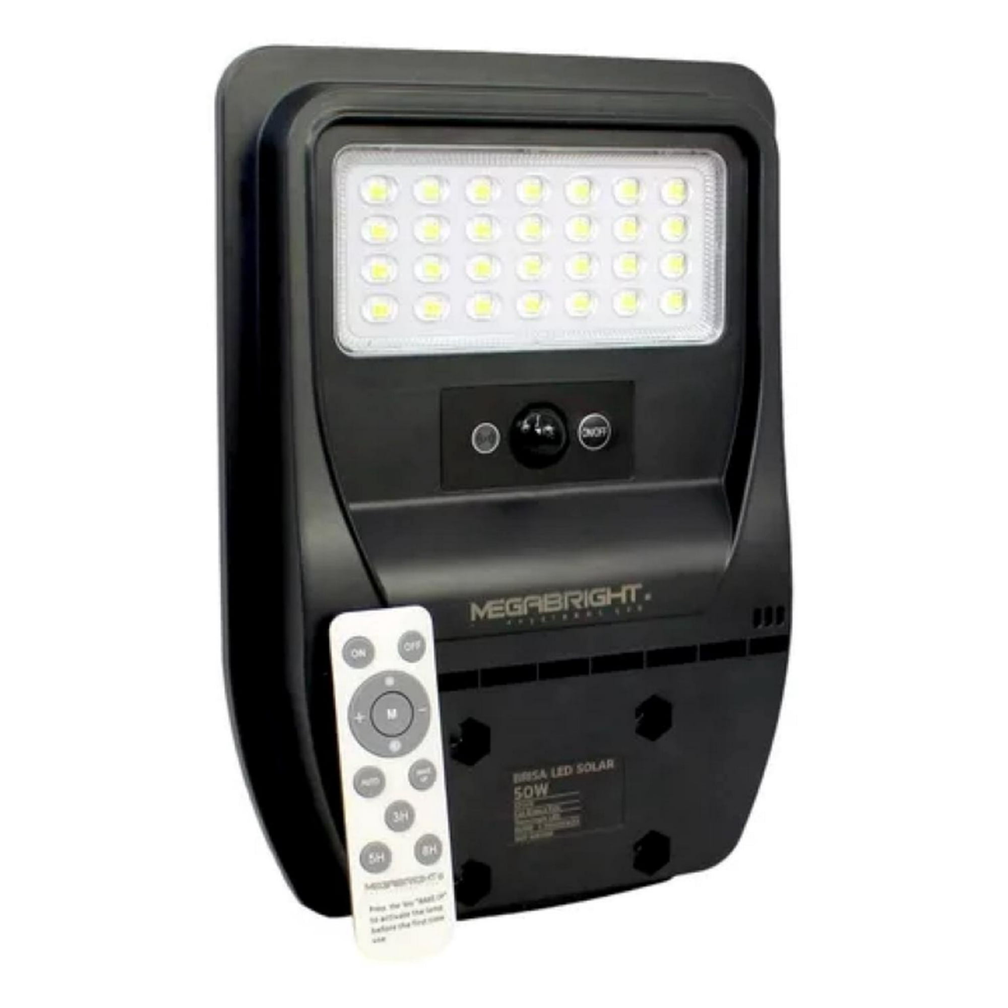 Luminaria Solar Brisa Led 50w 6500k Megabright Negro 301x218x44 Mm