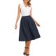 thumbnail image 2 of INSPIRE CHIC Faldas plisadas para mujeres vintage de línea A de cintura alta faldas midi casuales de negocios S azul marino, 2 of 6