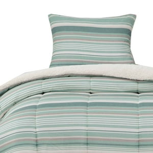 Dib - Plumon Reversible Sherpa 1.5 Plaza Lineas Verde