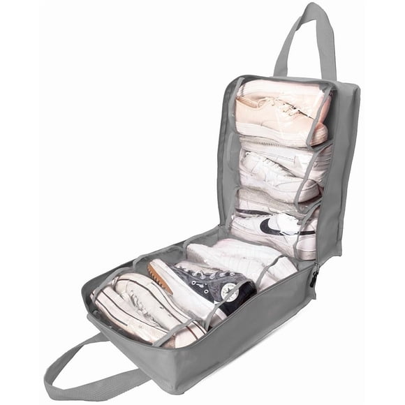 Bolsa organizadora portátil HeguSun Travel para 6 pares, color gris
