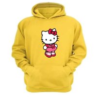 Genérico - Polerón Canguro Gatita Kitty Amarillo Talla S Unisex