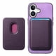 thumbnail image 1 of Funda de Cuero Magnética con Tarjetero para iPhone 16 Cubierta Delgada Morado, 1 of 5