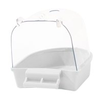 Magideal - Caja De Baño Para Pájaros Y Mascotas, Cuenco De Agua De Alimentación Colgante, Bañera De Baño Para Loros Enjaulados Para Periquitos, Pájaros Pequeños, Blanco