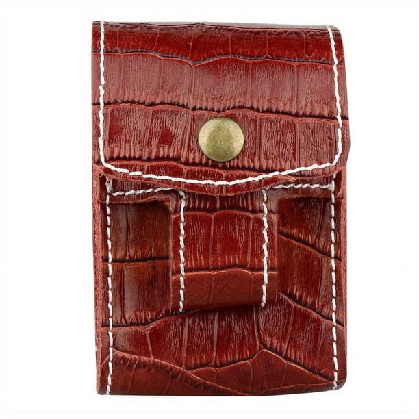 Creative Genuine Leather Cigarette Case Holding 20pcs Cigarettes Two In One Portable Cigarette Accessories
