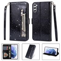 Funda Para Foxdock Elegante Funda Samsung Galaxy S23 Glitter Con Cremallera-Ideal Para El Uso Diario