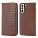 thumbnail image 1 of Funda Flip FOXDOCK para Samsung Galaxy S21 FE , Estilo Billetera con Diseño Rombo, Correa de Mano y Soporte, Uso Diario, 1 of 6