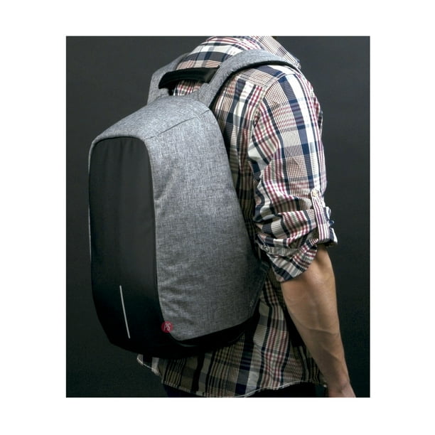 Mochila Antirrobo Impermeable Usb Color Gris Ps Lider