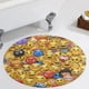 thumbnail image 5 of Emoji Alfombra Redonda de Felpa Coral, Antideslizante, No Desprende Pelusas, Lavable y Duradera para Salón, Dormitorio y Habitación de Niños 60cm, 5 of 6