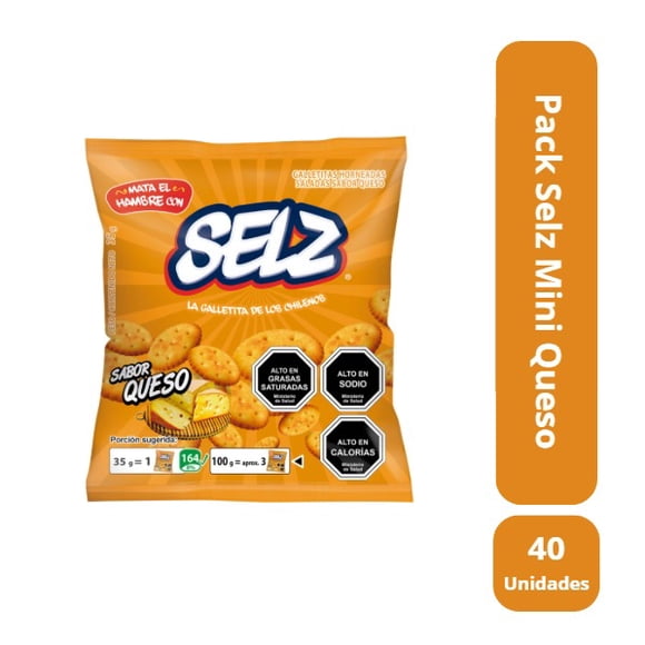Pack 40 unidades Galletas Mini Selz Queso 35 Gr c/u