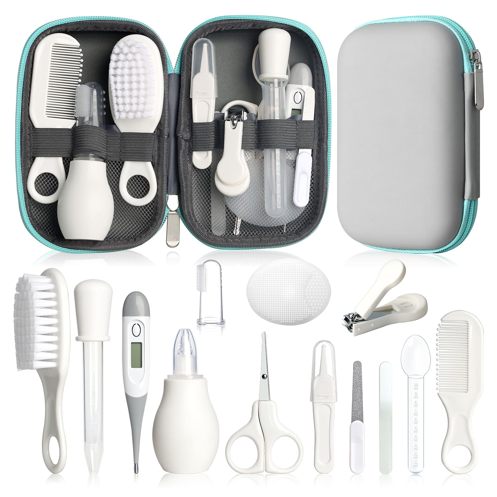 Kit De Cuidado De Bebés Wxa 14 En 1, Set De Cuidado De Seguridad Para Bebés (gris Y Blanco)