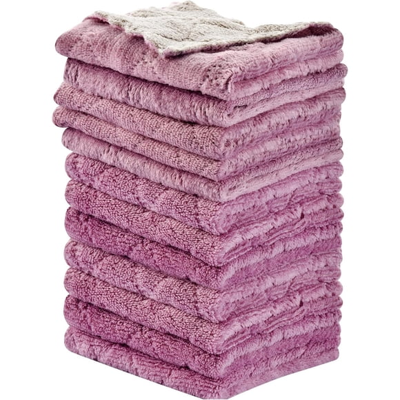 Paños de Cocina OstWony 12 u 10 x 6 in Coral Fleece Absorbente