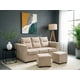 thumbnail image 1 of Living Alabama 3 cuerpos + 2 pouf Felpa Beige, 1 of 3