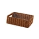 thumbnail image 3 of Cesta de almacenamiento organizador de exhibición, cesta de picnic, plato rectangular para servir alimentos, bandeja para servir cosméticos, café, art marrón oscuro M, 3 of 5
