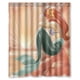 thumbnail image 1 of Cortina de ducha con diseño de sirena y pintura rosa, juego de cortinas de baño con ganchos, tamaño 60 x 72 pulgadas, 1 of 3