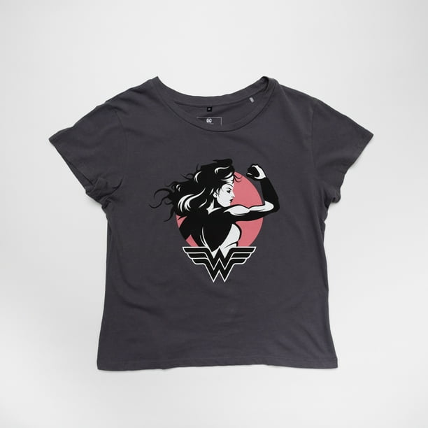 Polera Mujer YOU Dc Comics Wonder Woman Gris