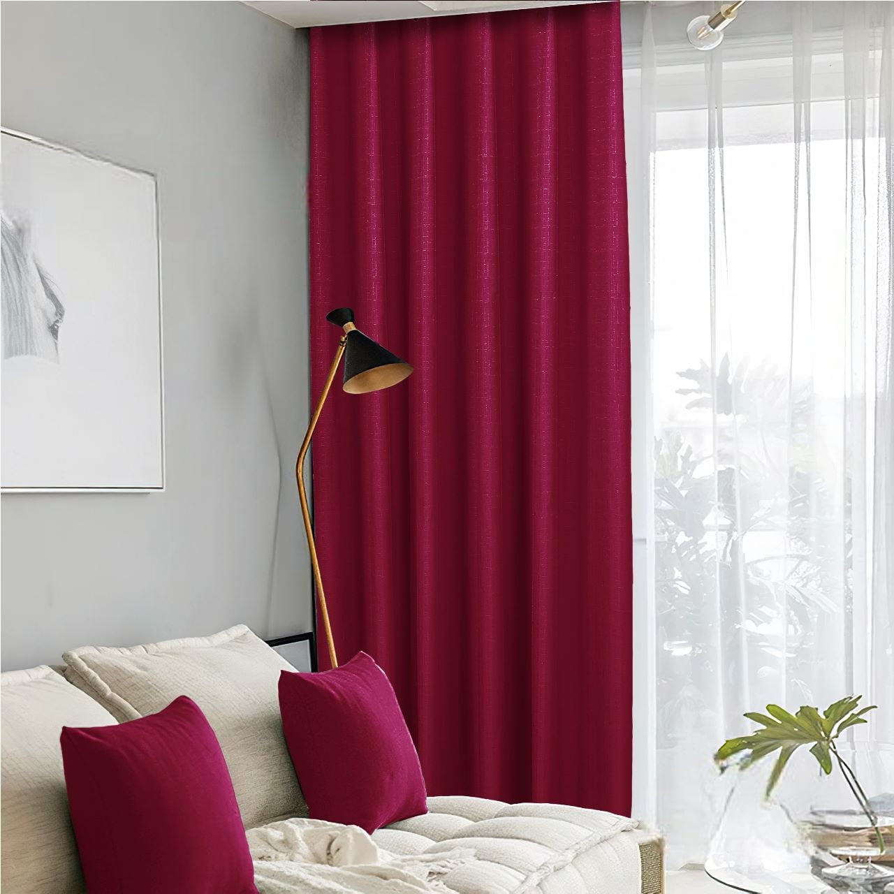 Wyj Hogar - Cortina Blackout Con Argollas Burdeo